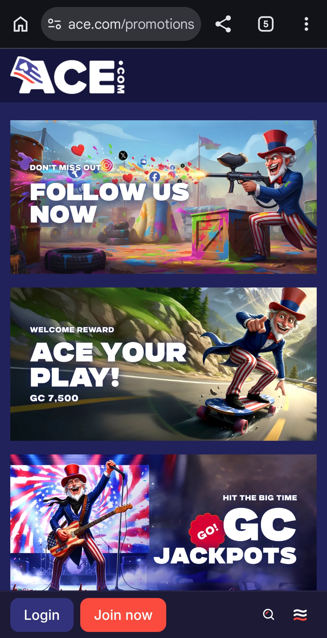 ACE.com Daily Promotions