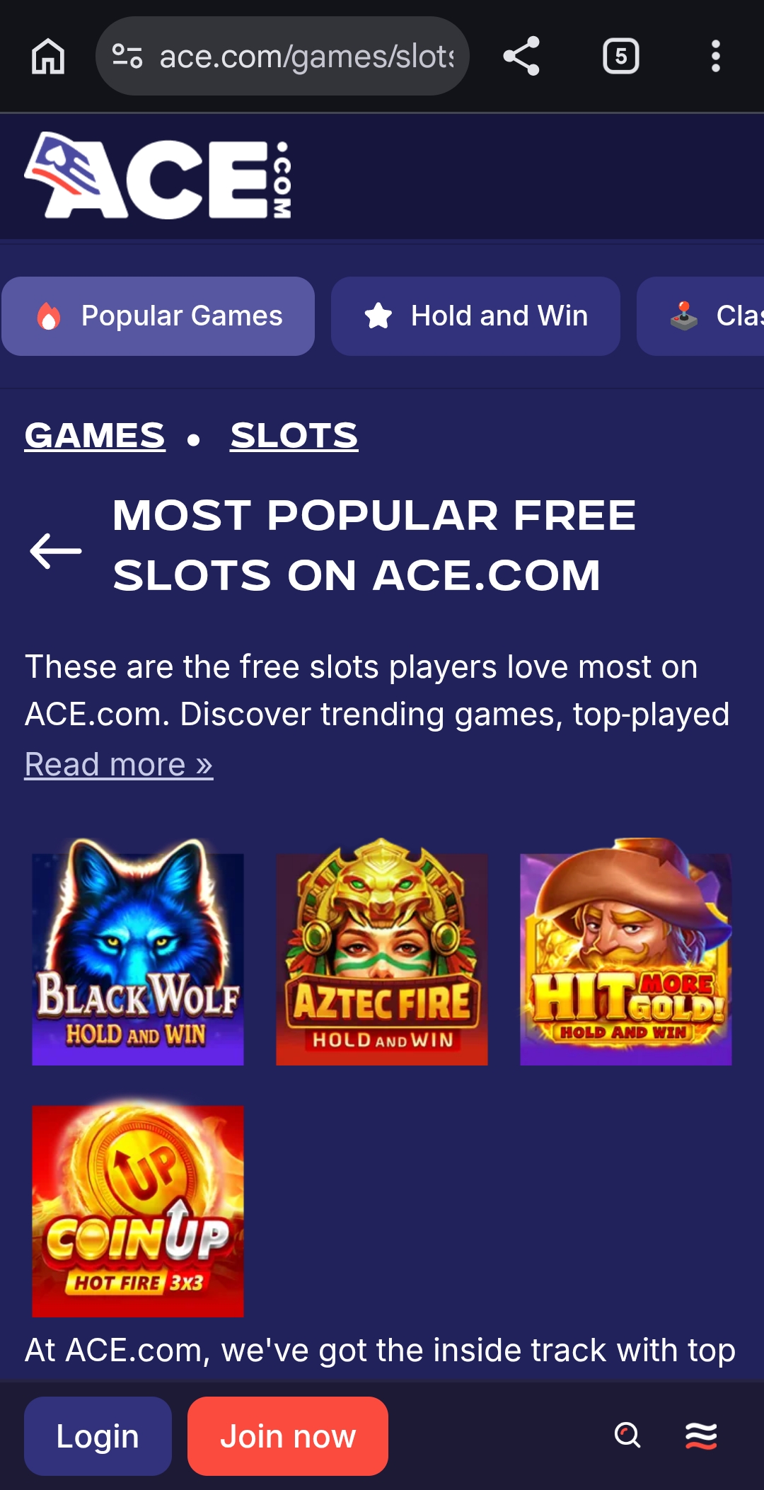 ACE.com Slots Collection