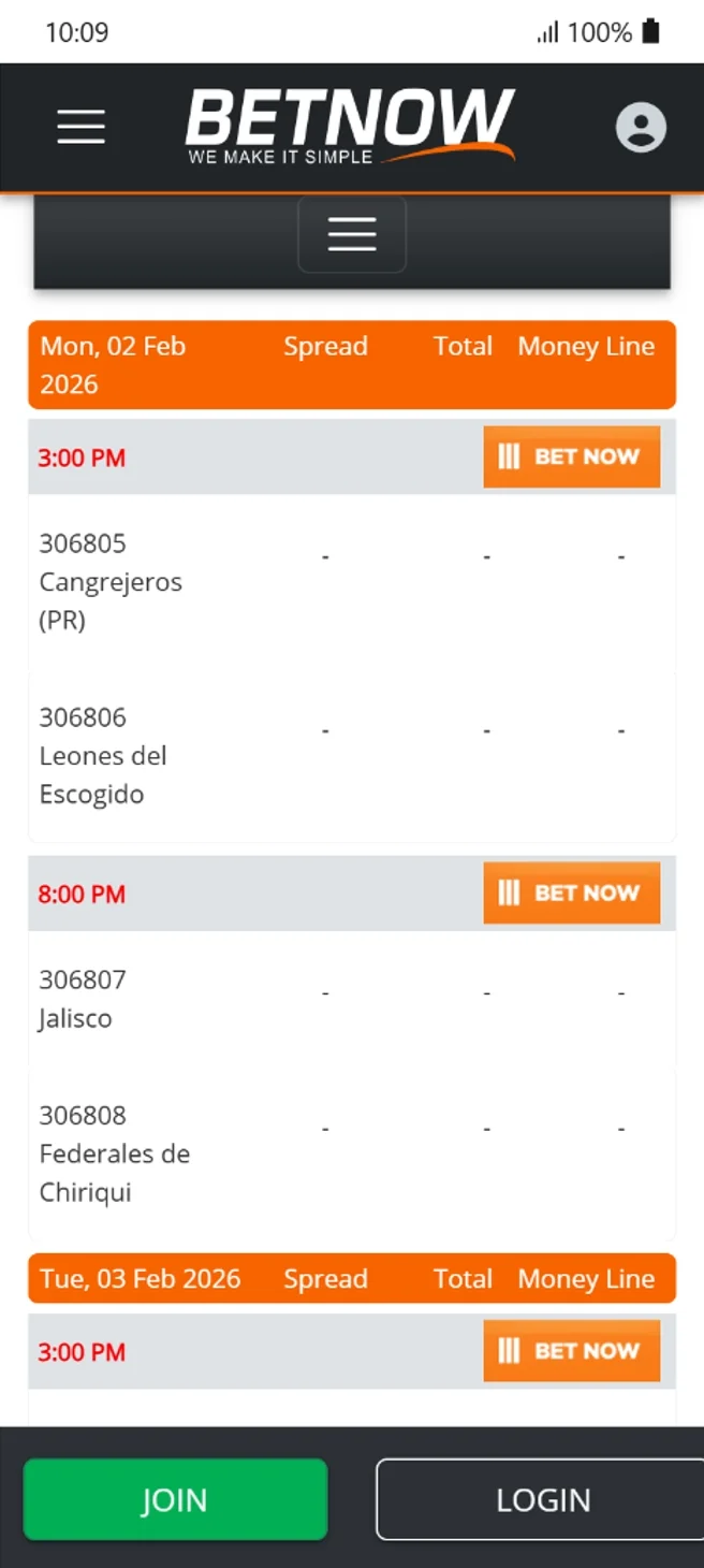 BetNow MLB Baseball Lines