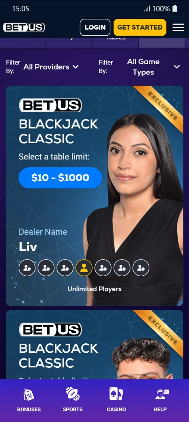 BetUS Live Dealer Casino