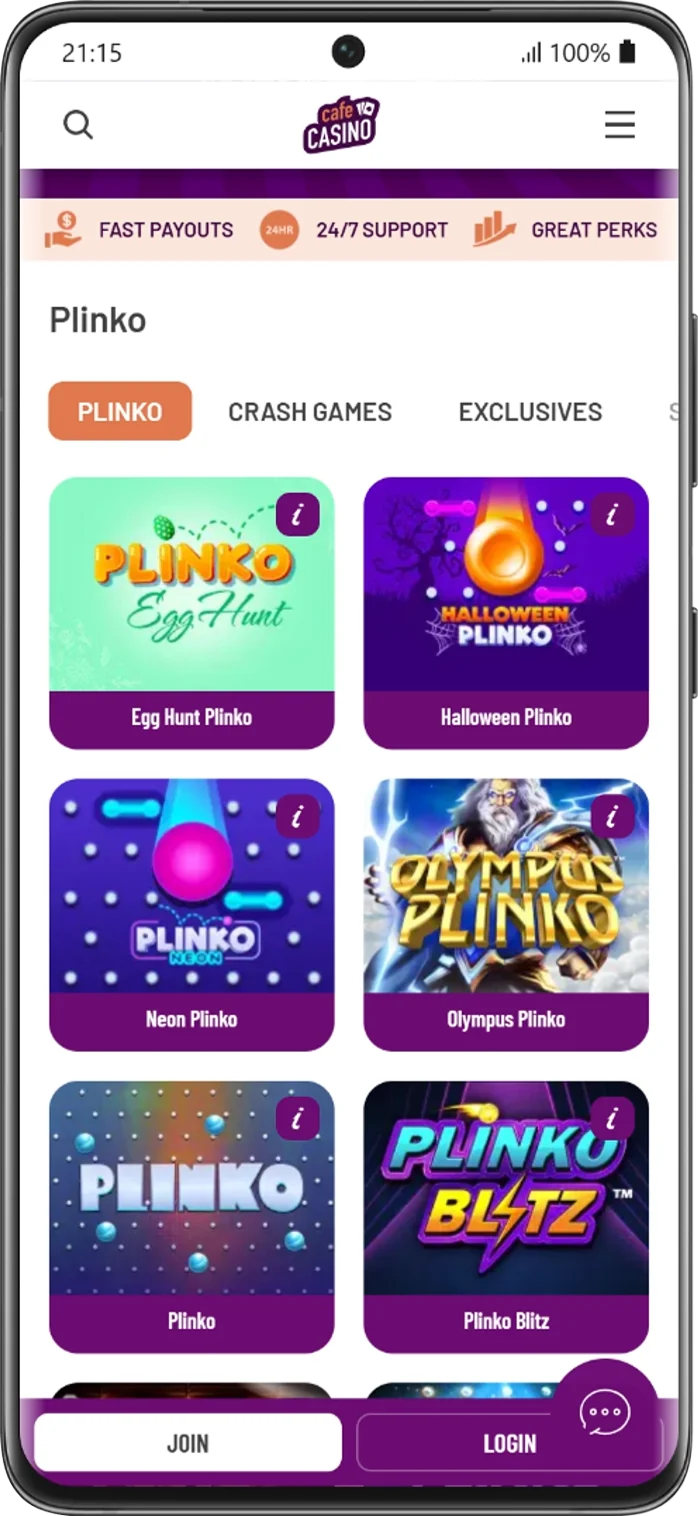 Cafe Casino Plinko Games