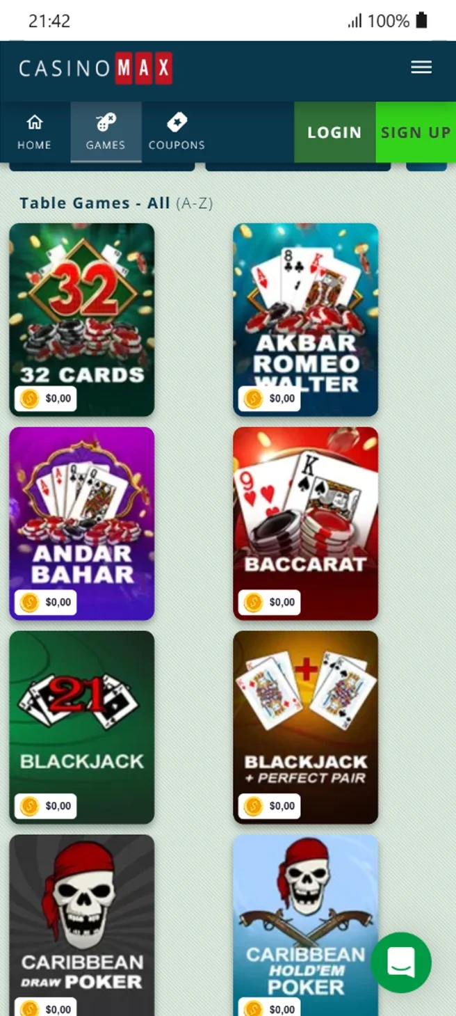 CasinoMax Table Games