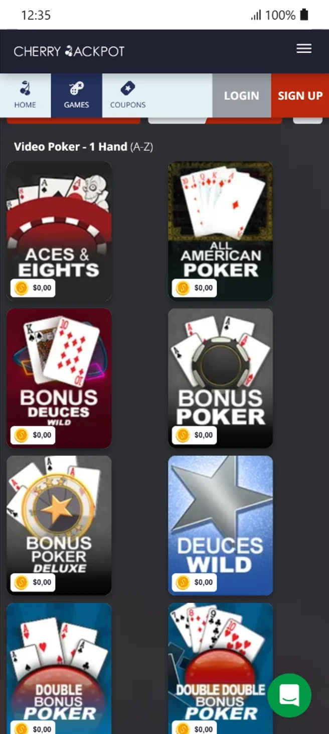 Cherry Jackpot Video Poker