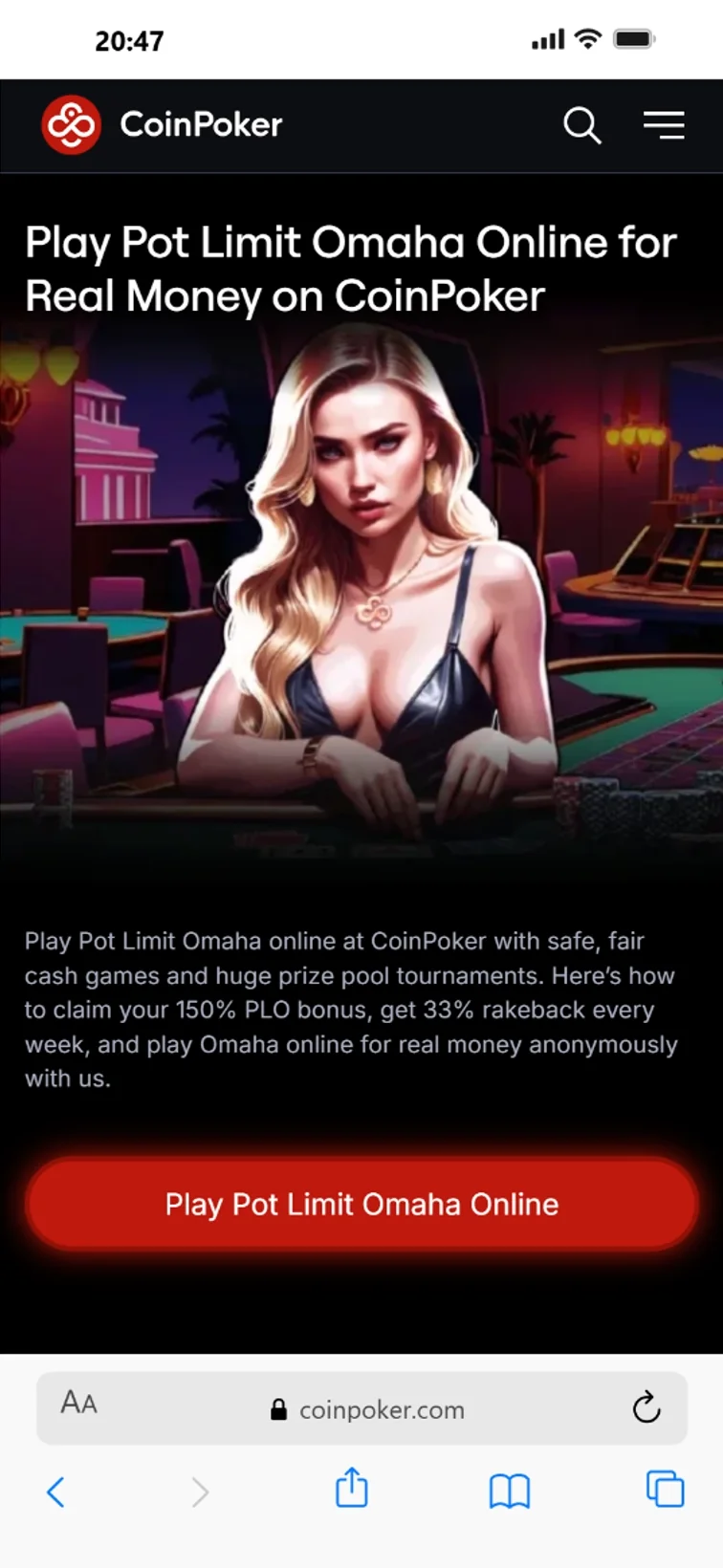 Pot Limit Omaha Action