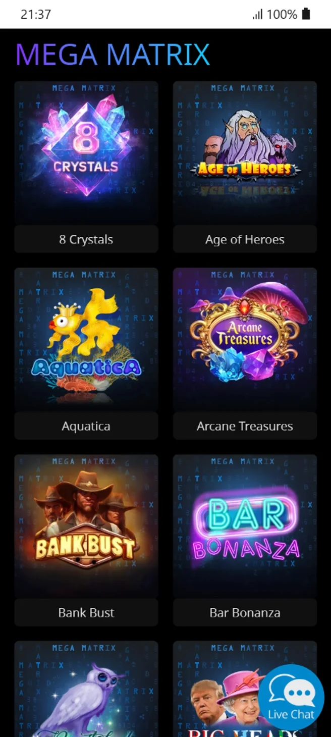 CryptoSlots Mega Matrix Games