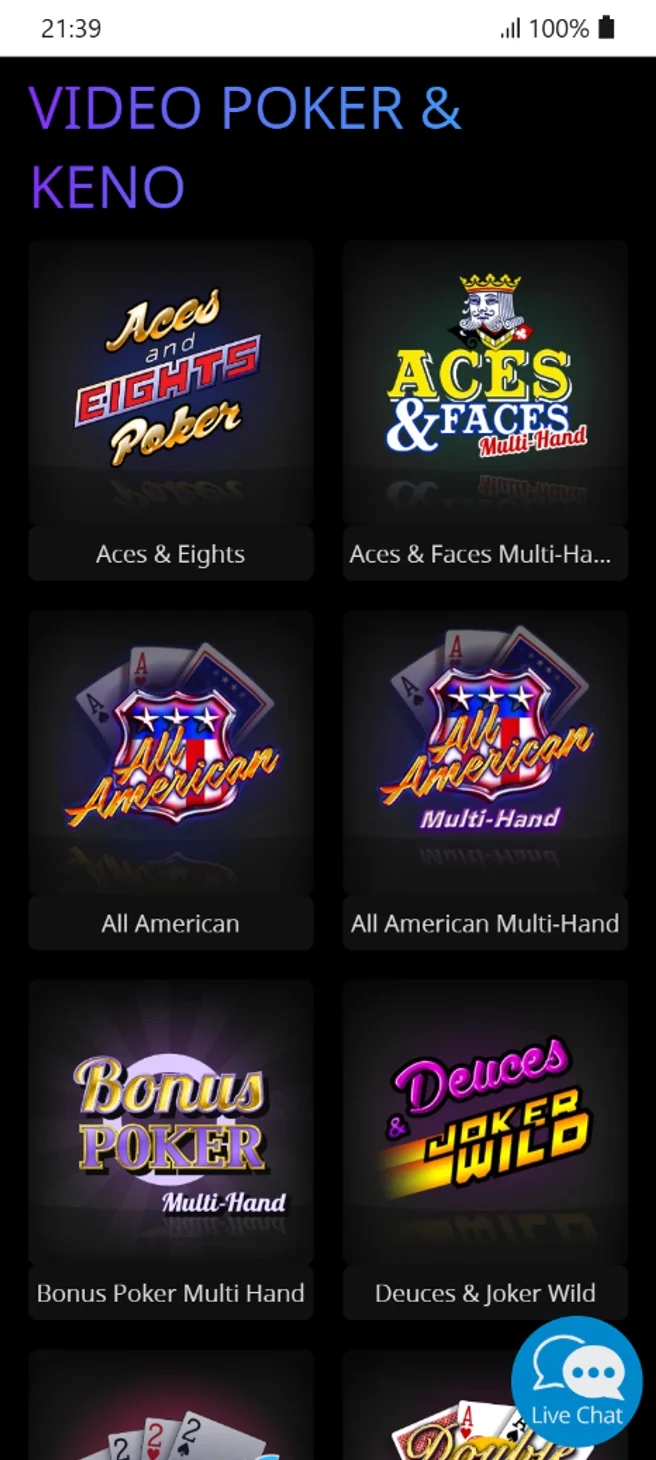 Video Poker at CryptoSlots