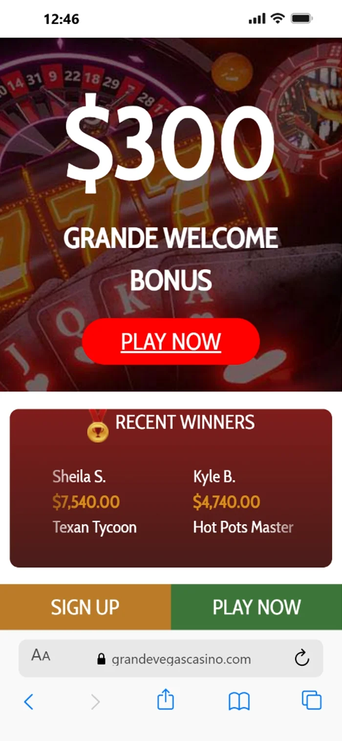 Grande Vegas Lobby Mobile