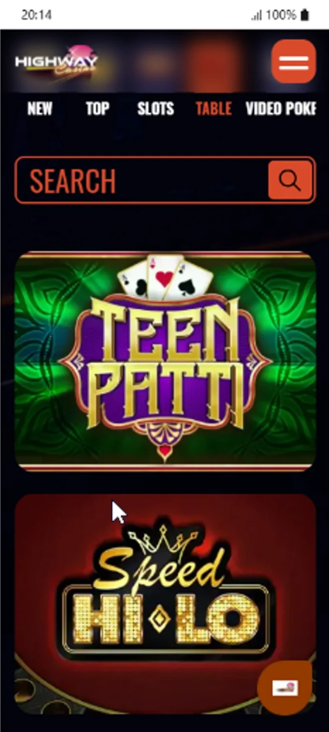 Highway Blackjack tables