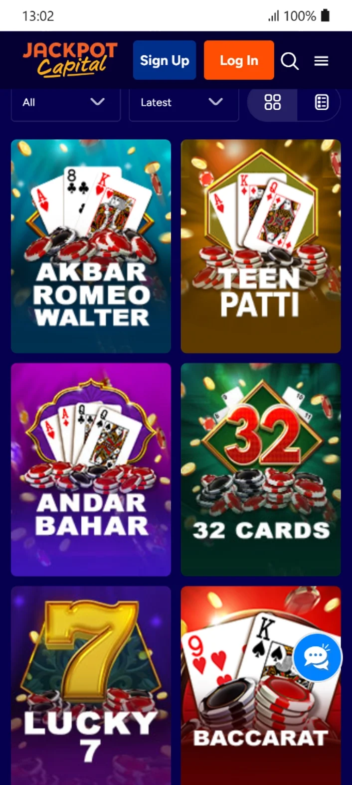 Table Games at Jackpot Capital