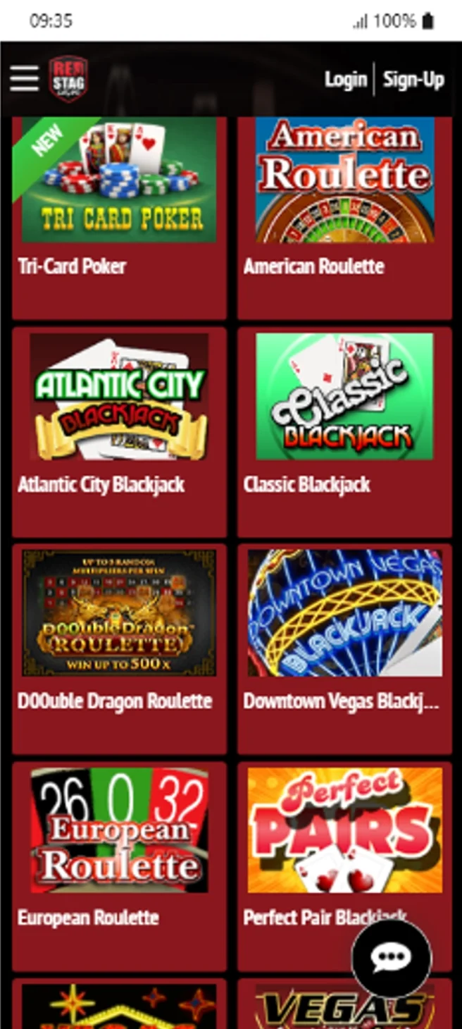 Table Games at Red Stag Casino