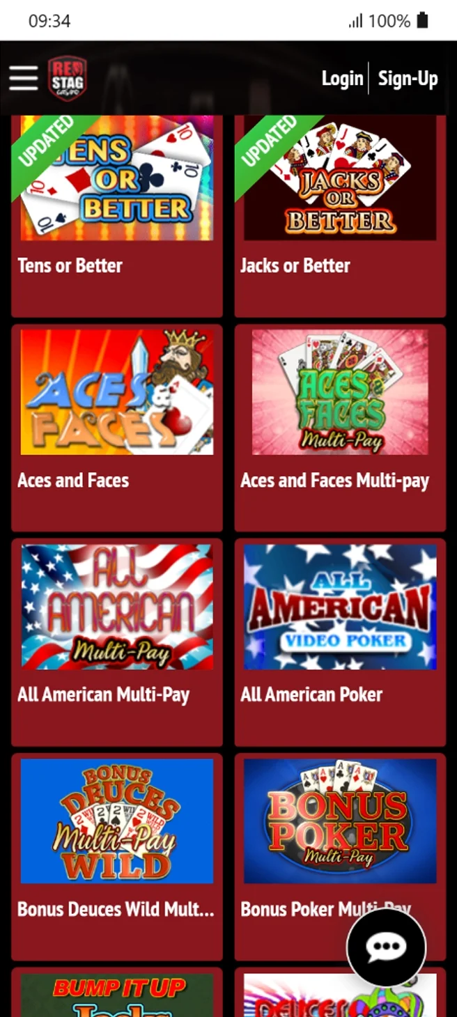 Red Stag Video Poker Games
