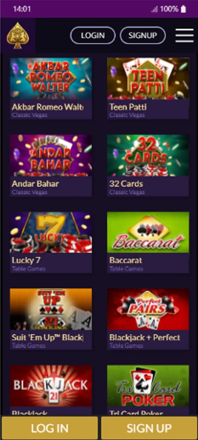 Royal Ace Table Games Blackjack Roulette