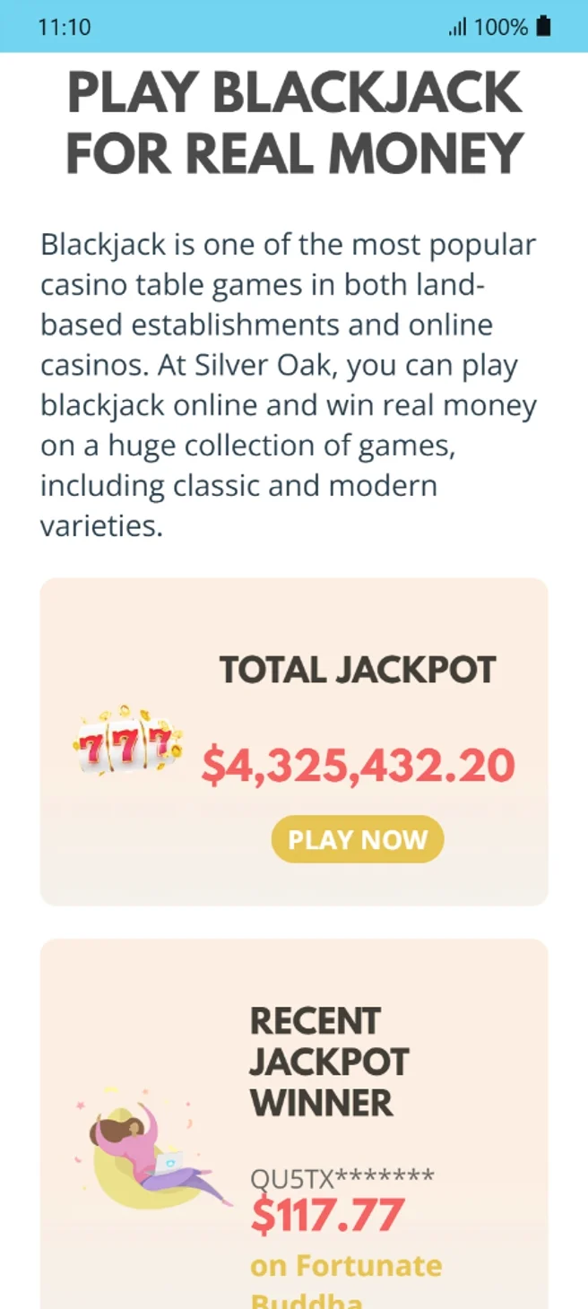 Silver Oak Progressive Jackpots