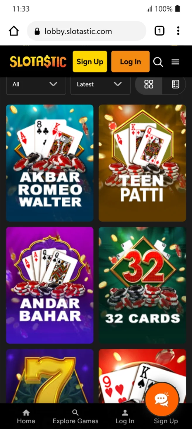 Table Games at Slotastic