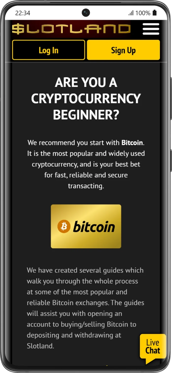 Slotland Bitcoin and Crypto Banking