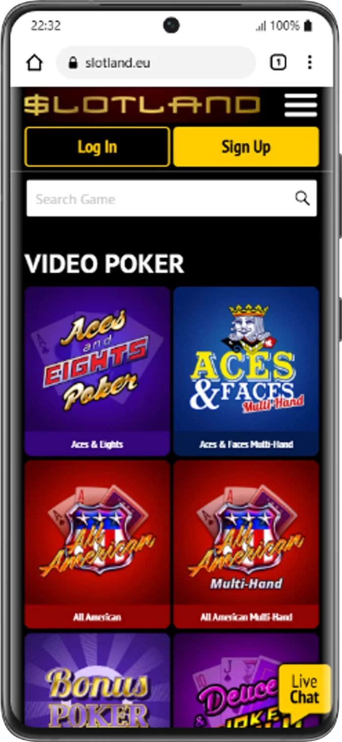 Slotland Video Poker Games