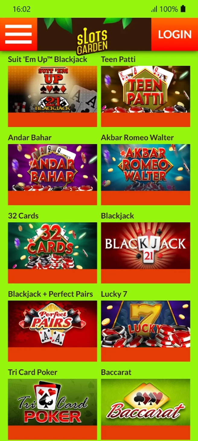 Slots Garden Table Games