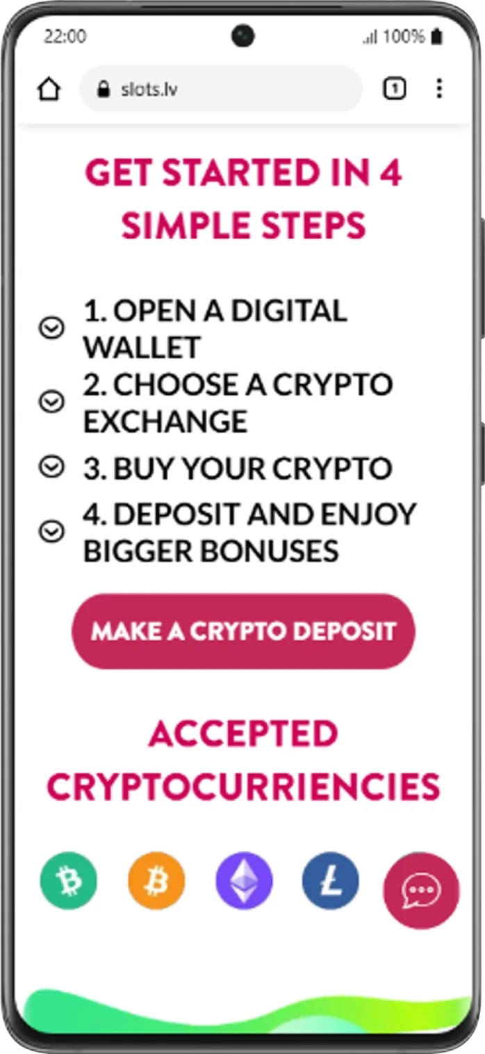 Slots.lv Bitcoin and Crypto Deposits