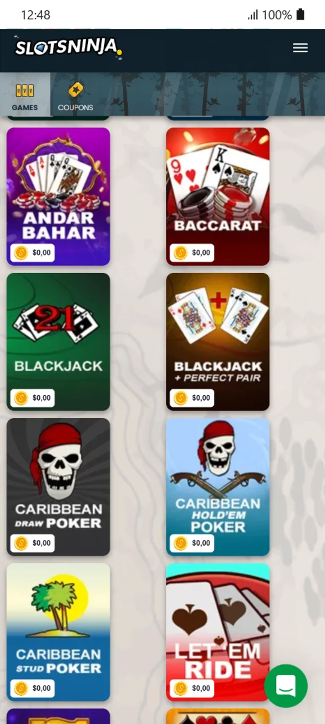 Slots Ninja Table Games