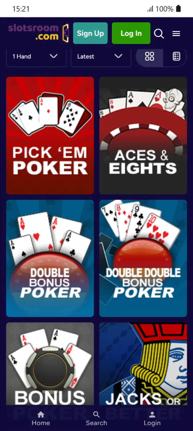 SlotsRoom Video Poker Games