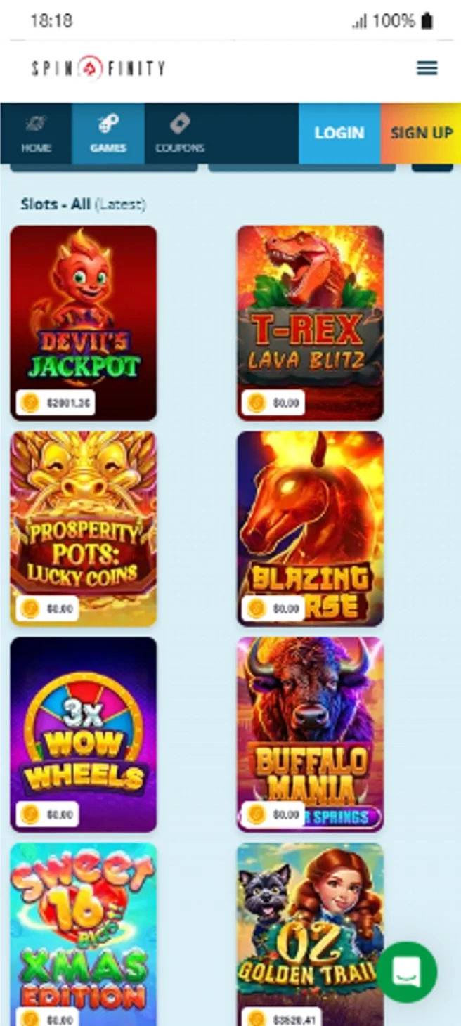 Spinfinity RTG Slots Collection