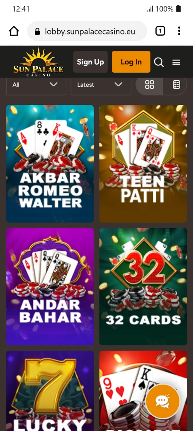 Table Games at Sun Palace Casino