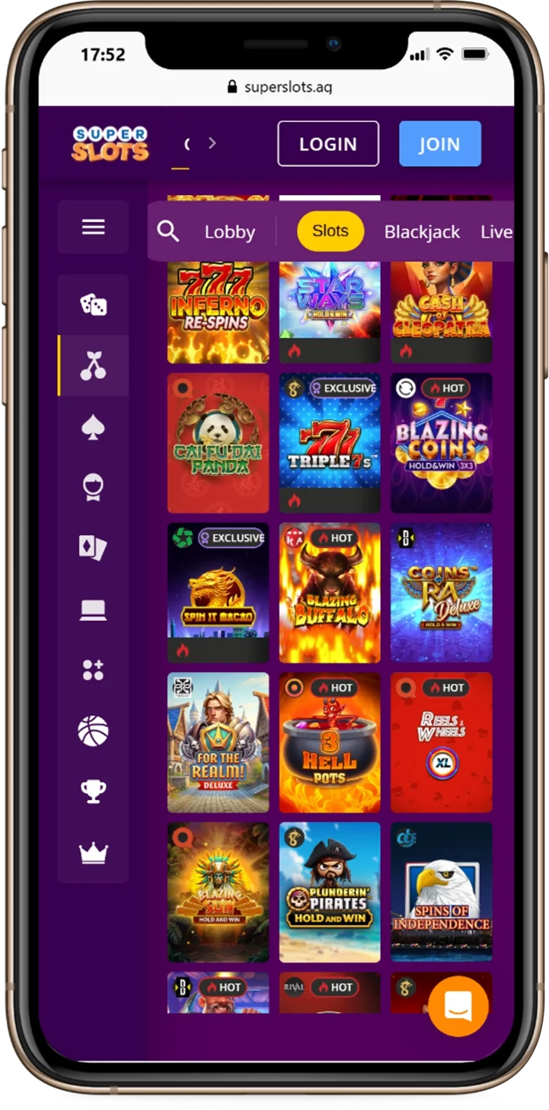 Super Slots with 1,500+ games