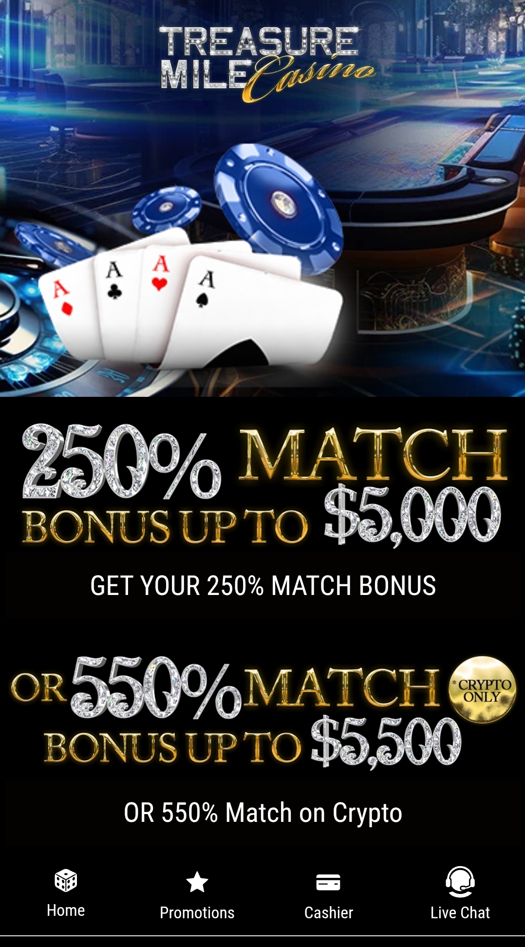 Treasure Mile 250% Welcome Bonus