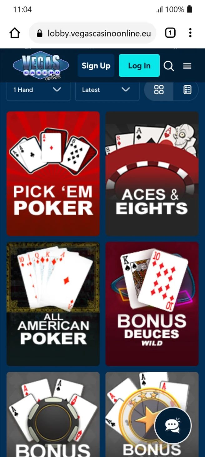 Vegas Casino Online Video Poker